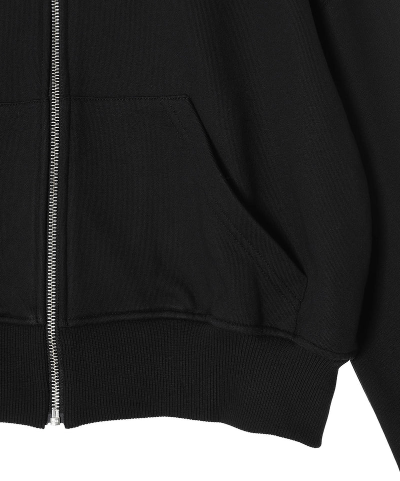 Moon Logo Fleece Cropped Zipped Hoodie-Marine Serre-Forget-me-nots Online Store