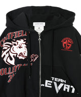 Regenerated Graphic Jersey Cropped Zipped Hoodie-Marine Serre-Forget-me-nots Online Store