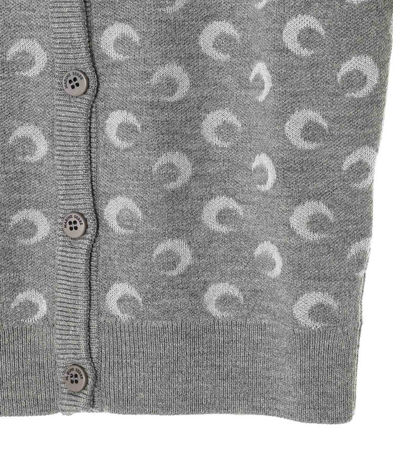 Moon Jacquard Knit Fitted Cardigan-Marine Serre-Forget-me-nots Online Store