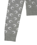 Moon Jacquard Knit Fitted Cardigan-Marine Serre-Forget-me-nots Online Store