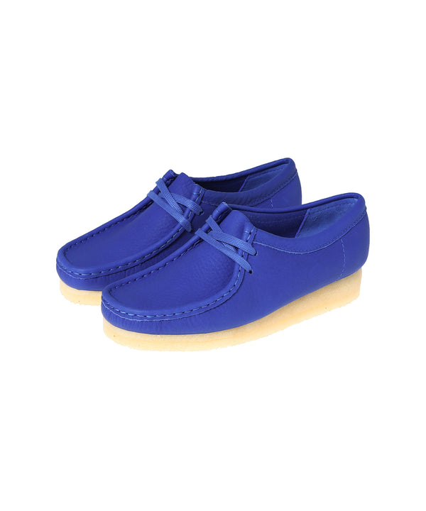 Wallabee. Bright Blue Lea-CLARKS-Forget-me-nots Online Store
