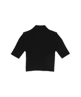 Shoulder Snaps Rib Knit Crop Sweater-courrèges-Forget-me-nots Online Store