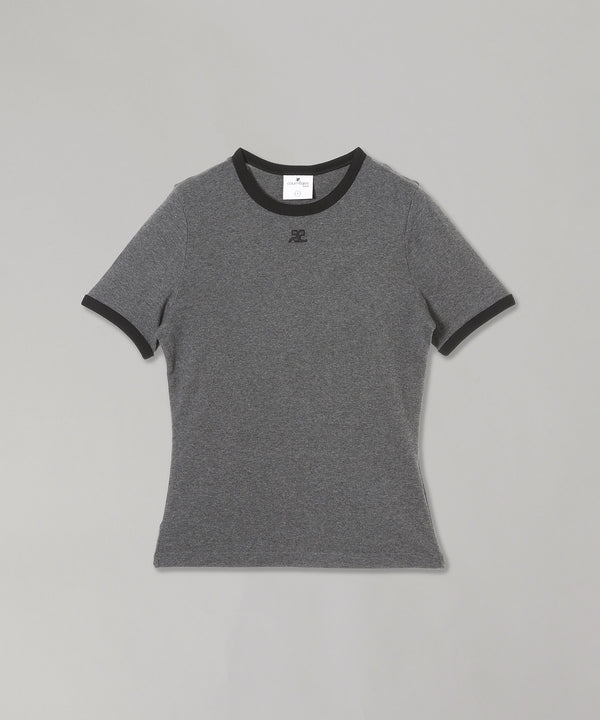 Signature Contrast T-Shirt-courrèges-Forget-me-nots Online Store