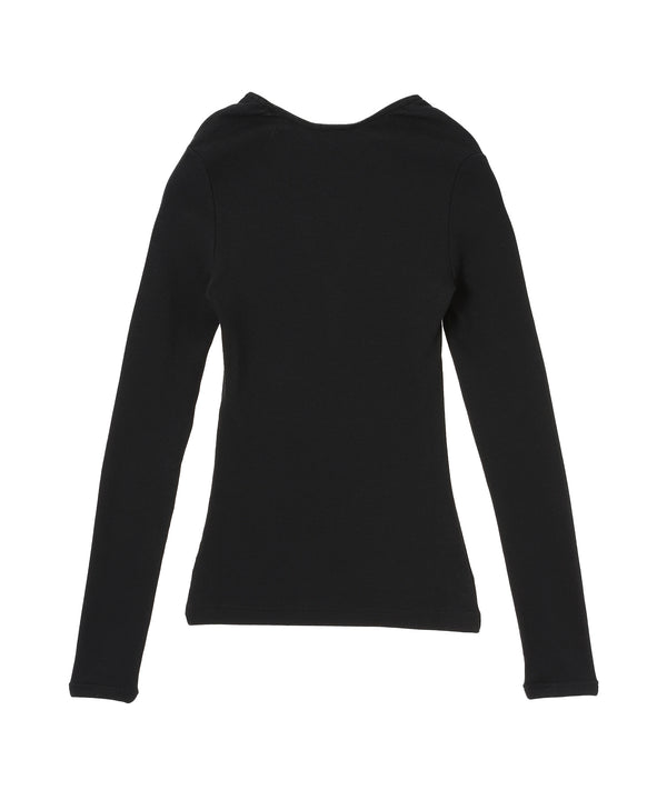 Long Sleeve Zip 90S Rib Top-courrèges-Forget-me-nots Online Store