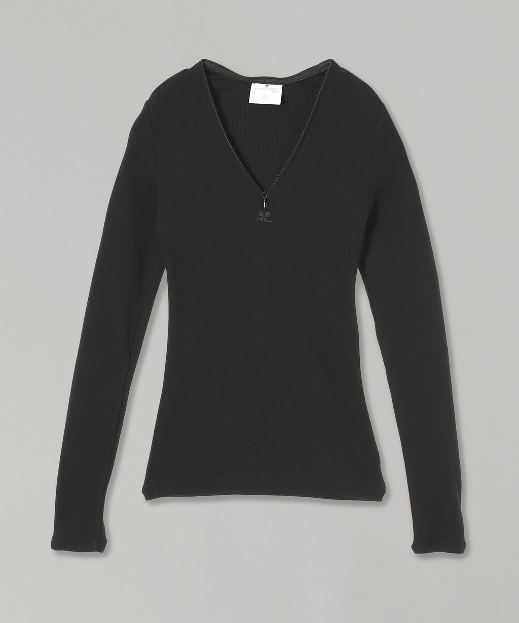 新着 クレージュ(courrèges)｜Long Sleeve Top Rib 90S Zip トップス