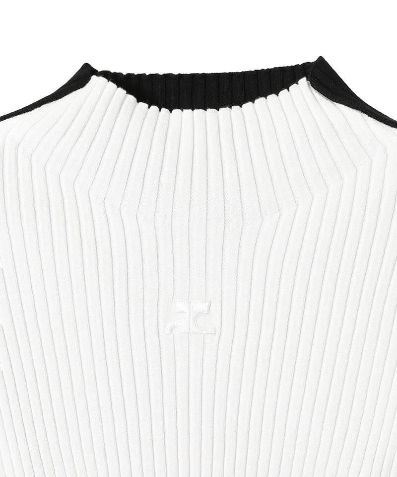 Frame Contrast Rib Knit Sweater-courrèges-Forget-me-nots Online Store