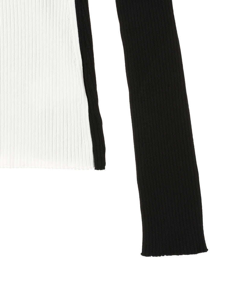 Frame Contrast Rib Knit Sweater-courrèges-Forget-me-nots Online Store