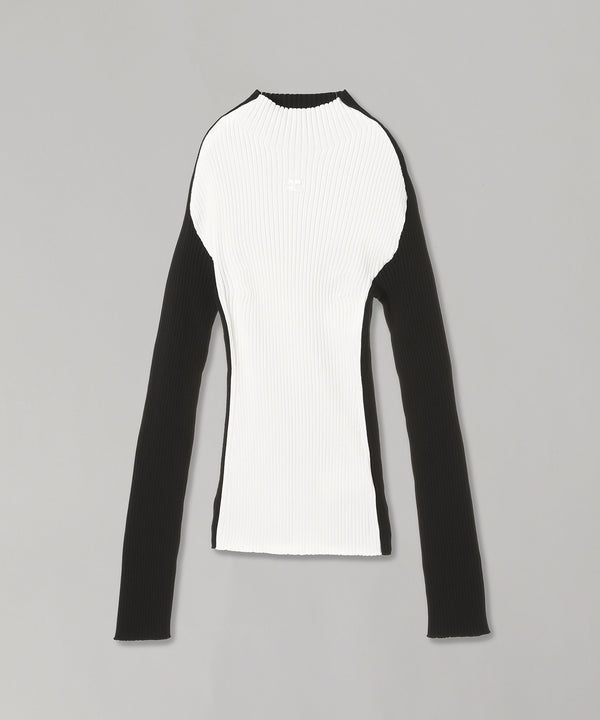 Frame Contrast Rib Knit Sweater-courrèges-Forget-me-nots Online Store