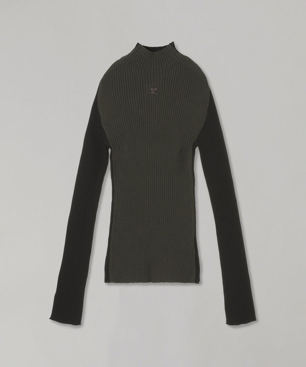 Frame Contrast Rib Knit Sweater-courrèges-Forget-me-nots Online Store