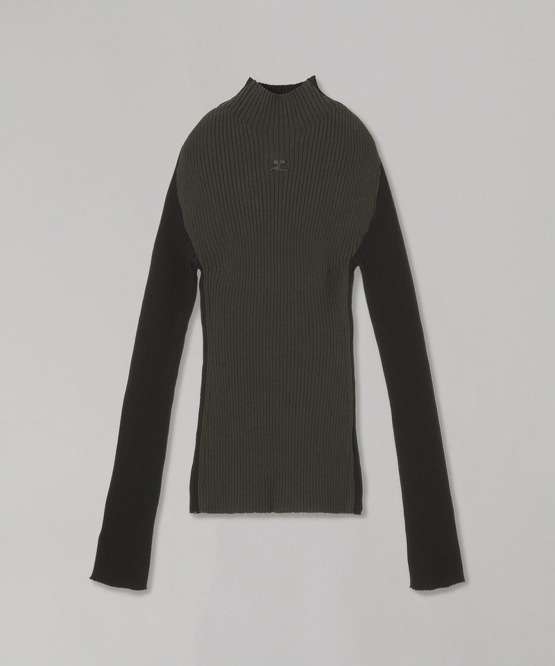 Frame Contrast Rib Knit Sweater-courrèges-Forget-me-nots Online Store