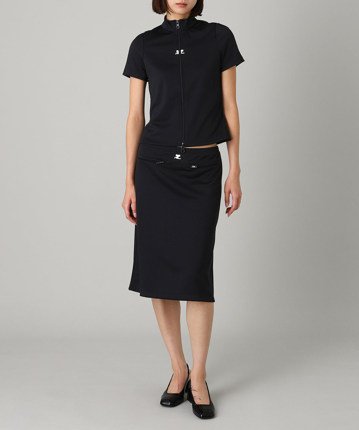 y様用【クレージュ Courrèges】胸元サークル ミニドレス ブラック L y様用【クレージュ Courrèges】胸元サークル ミニドレス ブラック L