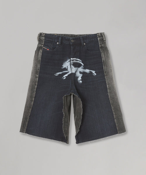 Black Denim Short-prototypes-Forget-me-nots Online Store