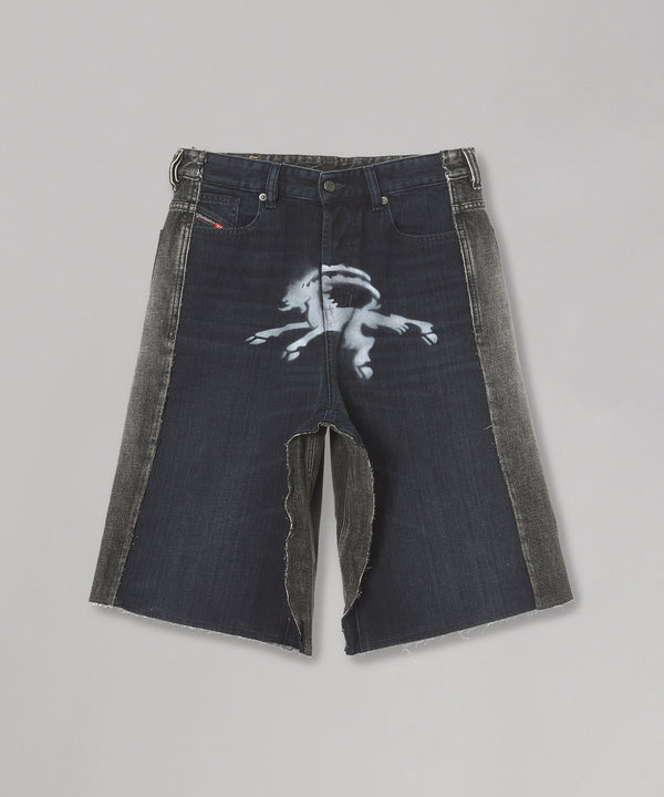 Black Denim Short-prototypes-Forget-me-nots Online Store