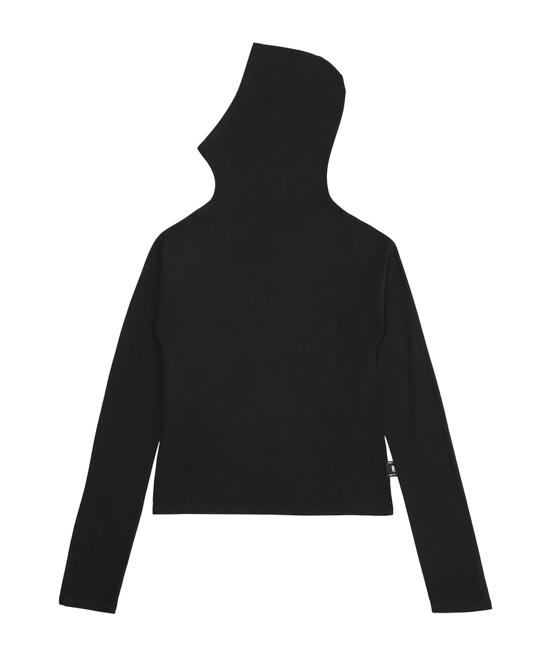 Stretch Cotton Black Twisted Hoodie-prototypes-Forget-me-nots Online Store
