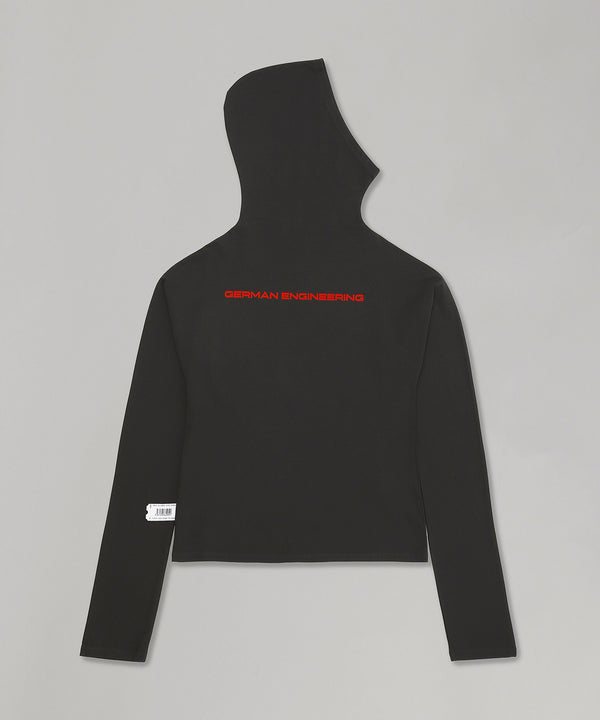 Stretch Cotton Black Twisted Hoodie-prototypes-Forget-me-nots Online Store