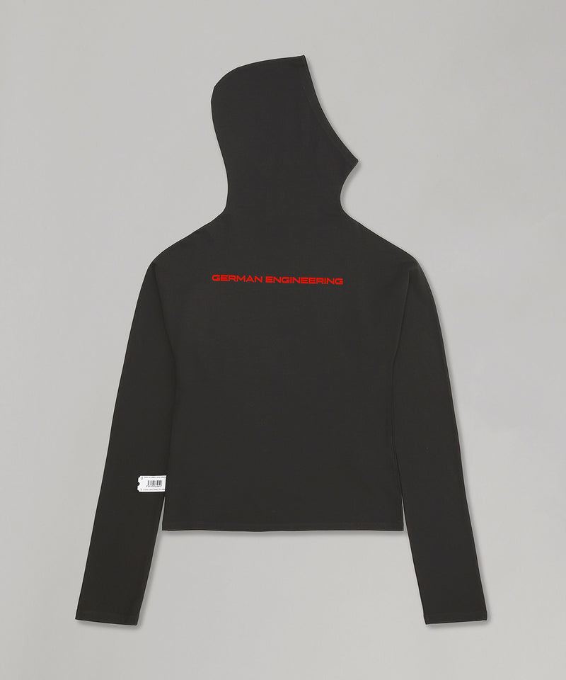 Stretch Cotton Black Twisted Hoodie-prototypes-Forget-me-nots Online Store