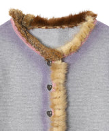 Vintage Knit & Fur Scraps Light Colour Sprayers Cardigan Fur Collar-prototypes-Forget-me-nots Online Store