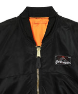 Technical Nylon Black Rhinestone Bomber