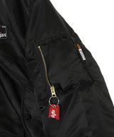 Technical Nylon Black Rhinestone Bomber