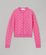 Moon Jacquard Knit Fitted Cardigan