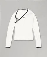 Slash Contrast Top-courrèges-Forget-me-nots Online Store