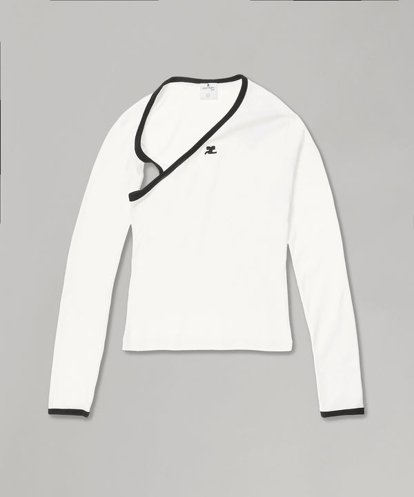 Slash Contrast Top-courrèges-Forget-me-nots Online Store