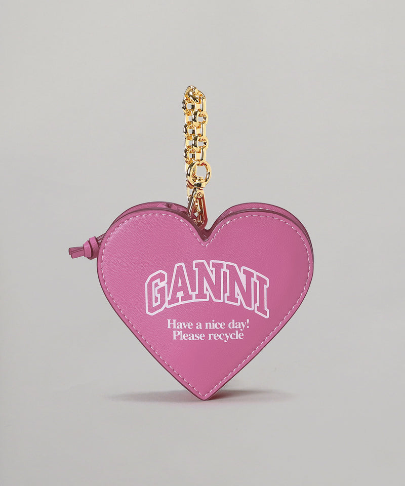 Funny Heart Zipped Coin Purse-GANNI-Forget-me-nots Online Store