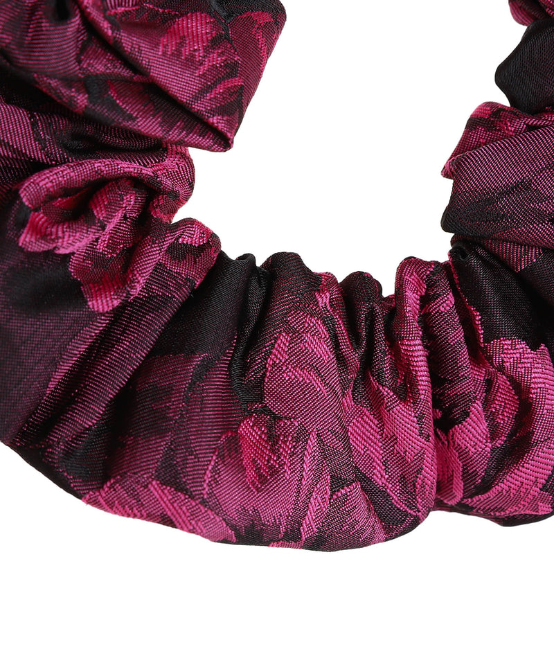 Botanical Jacquard Bow Scrunchie-GANNI-Forget-me-nots Online Store