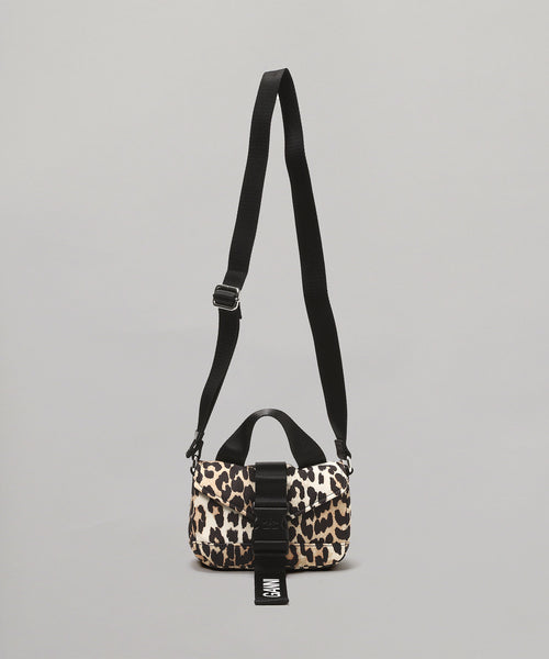 Recycled Tech Mini Satchel Leopard-GANNI-Forget-me-nots Online Store