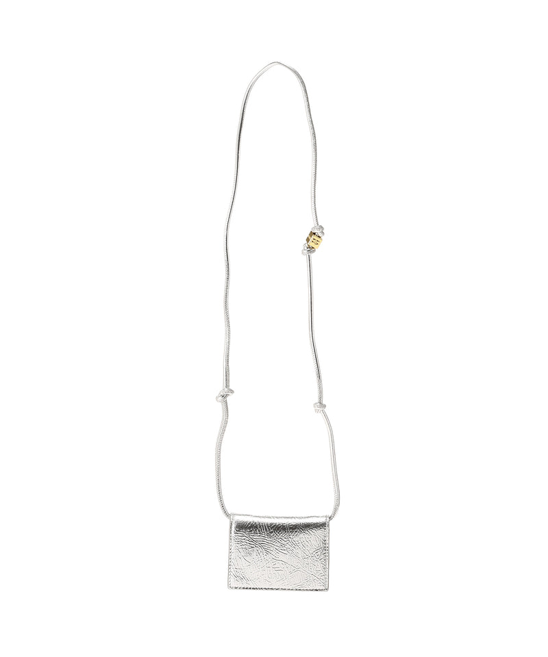 Ganni Bou Wallet On Strap Silver-GANNI-Forget-me-nots Online Store