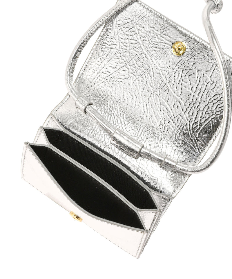 Ganni Bou Wallet On Strap Silver-GANNI-Forget-me-nots Online Store