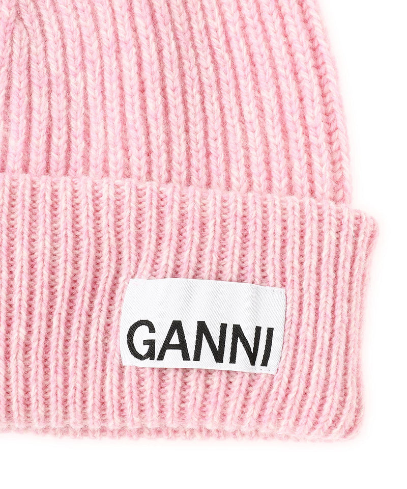 Light Structured Rib Knit Beanie-GANNI-Forget-me-nots Online Store