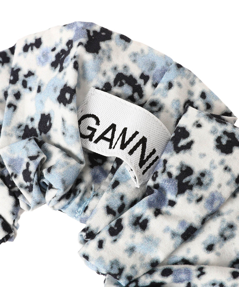 Printed Cotton Scrunchie-GANNI-Forget-me-nots Online Store