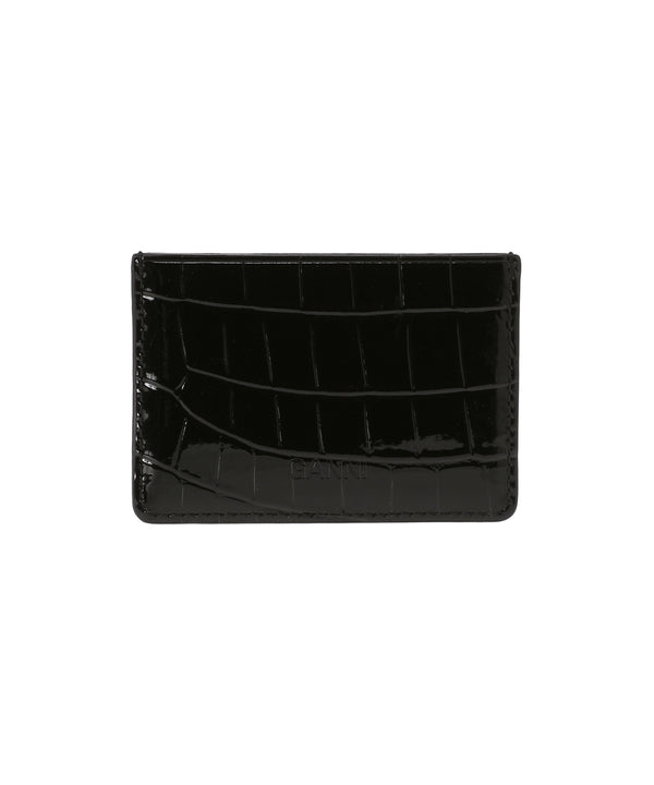 Ganni Bou Card Holder Patent Croco-GANNI-Forget-me-nots Online Store