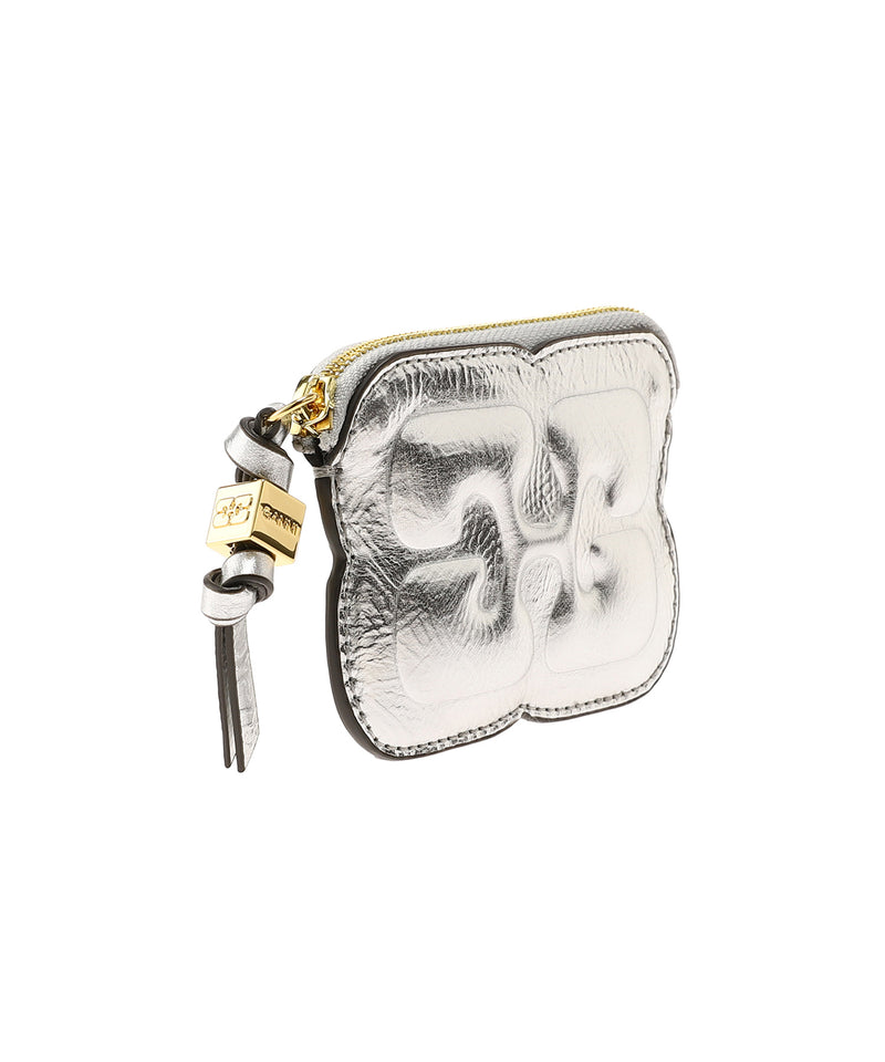 Butterfly Compact Zipped Wallet Metallic-GANNI-Forget-me-nots Online Store