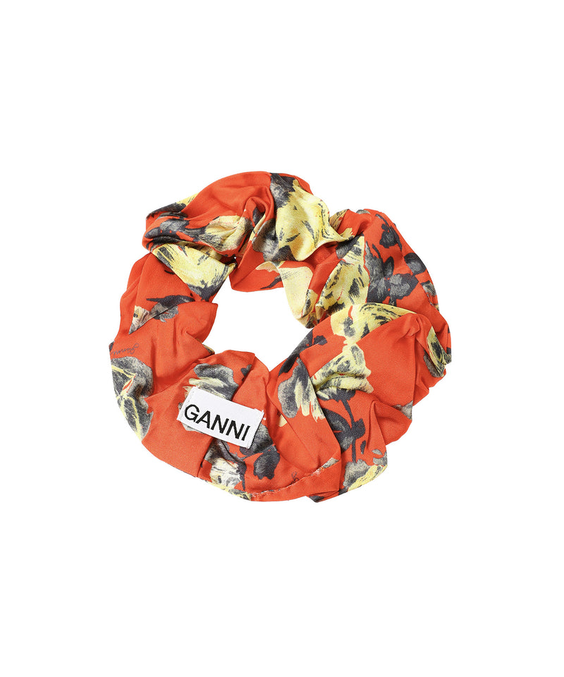 Printed Satin Scrunchie-GANNI-Forget-me-nots Online Store