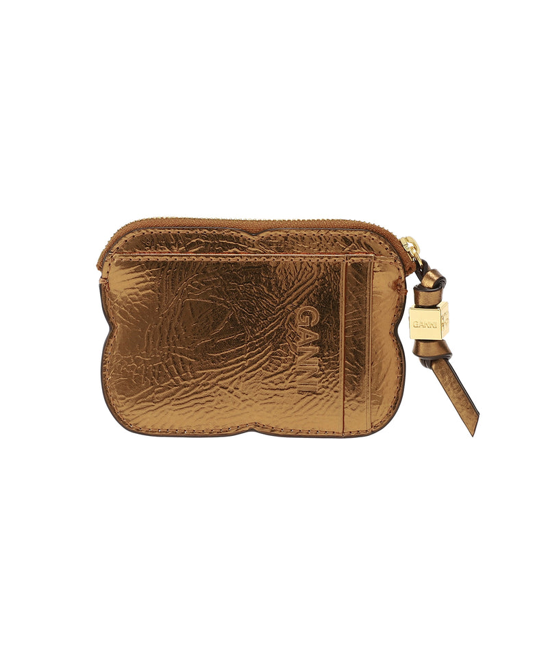 Butterfly Compact Zipped Wallet Metallic-GANNI-Forget-me-nots Online Store