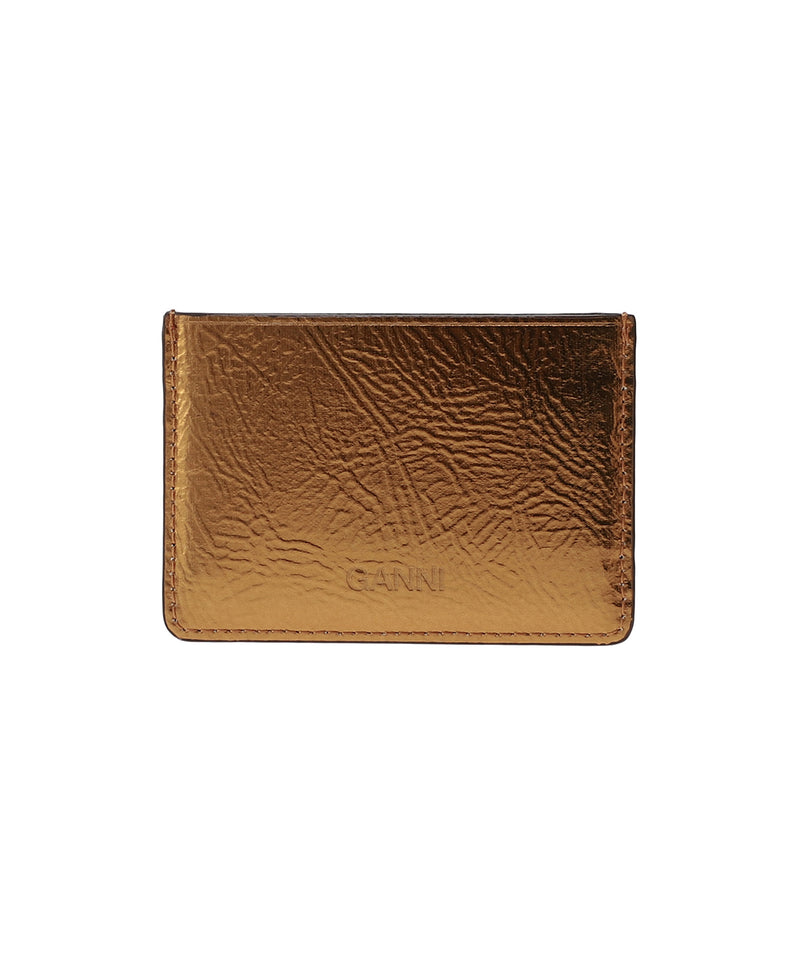 Ganni Bou Card Holder Metallic-GANNI-Forget-me-nots Online Store