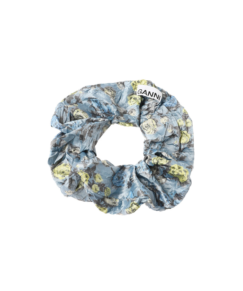 Crinkled Satin Scrunchie-GANNI-Forget-me-nots Online Store