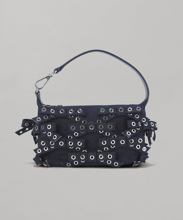 Butterfly Small Pouch Bow Eyelet Denim-GANNI-Forget-me-nots Online Store