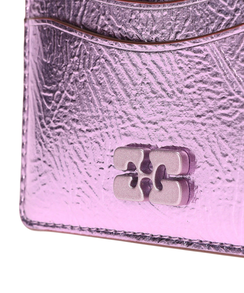 Ganni Bou Card Holder Metallic-GANNI-Forget-me-nots Online Store