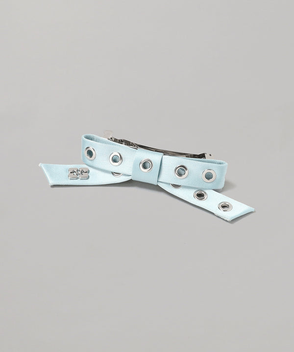 Eyelet Bow Barrette Satin-GANNI-Forget-me-nots Online Store