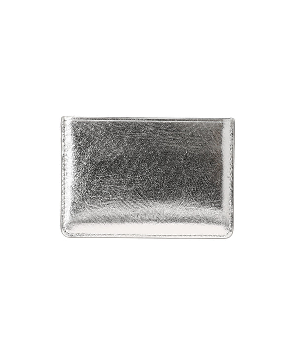 Ganni Bou Card Holder Metallic-GANNI-Forget-me-nots Online Store