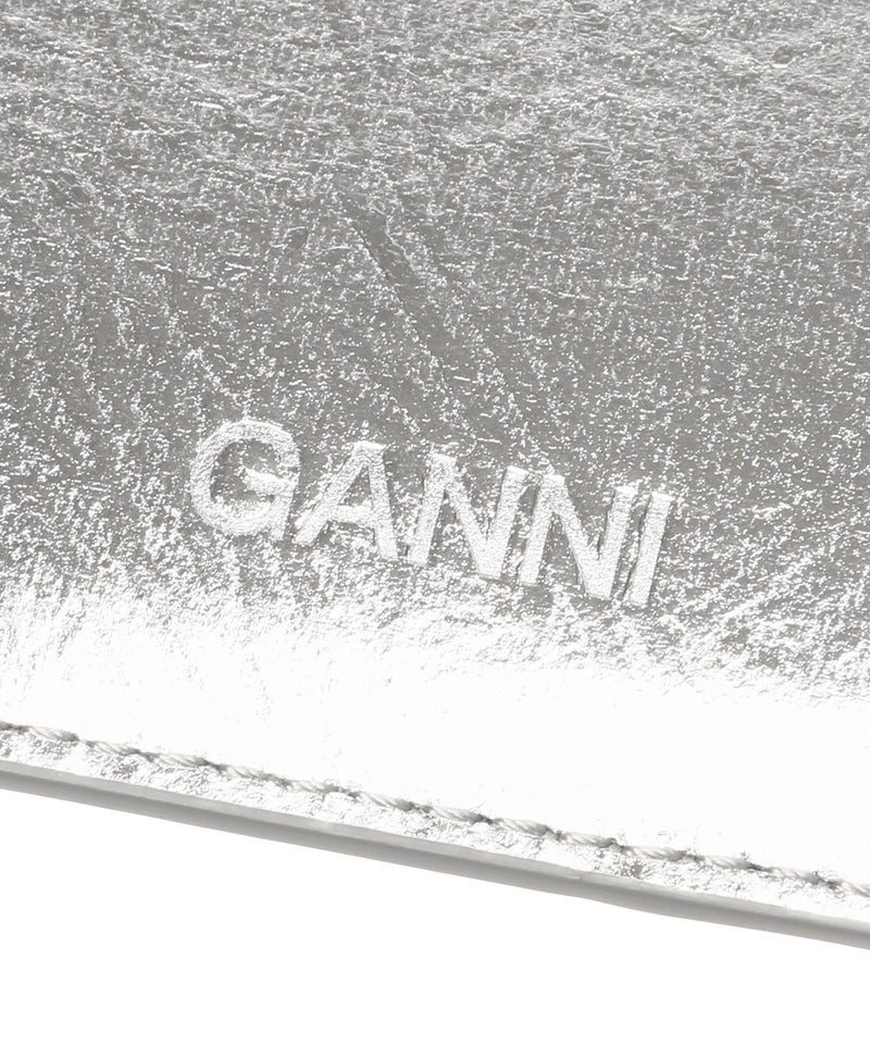 Ganni Bou Card Holder Metallic-GANNI-Forget-me-nots Online Store