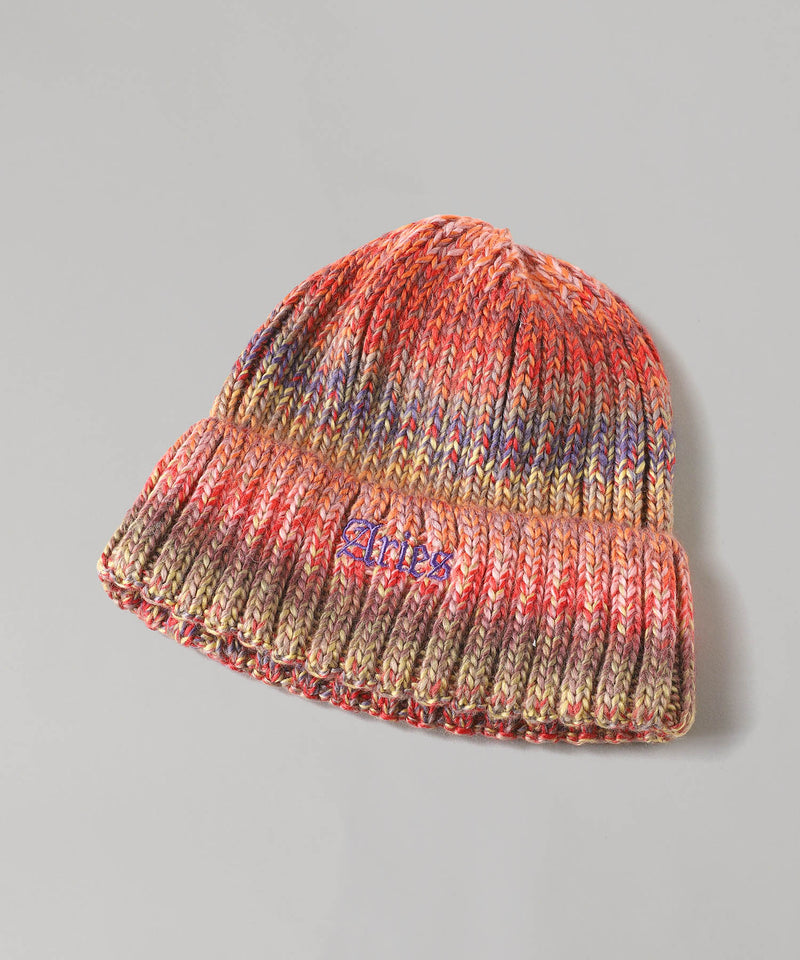 Rib Knit Space Dye Beanie-Aries-Forget-me-nots Online Store