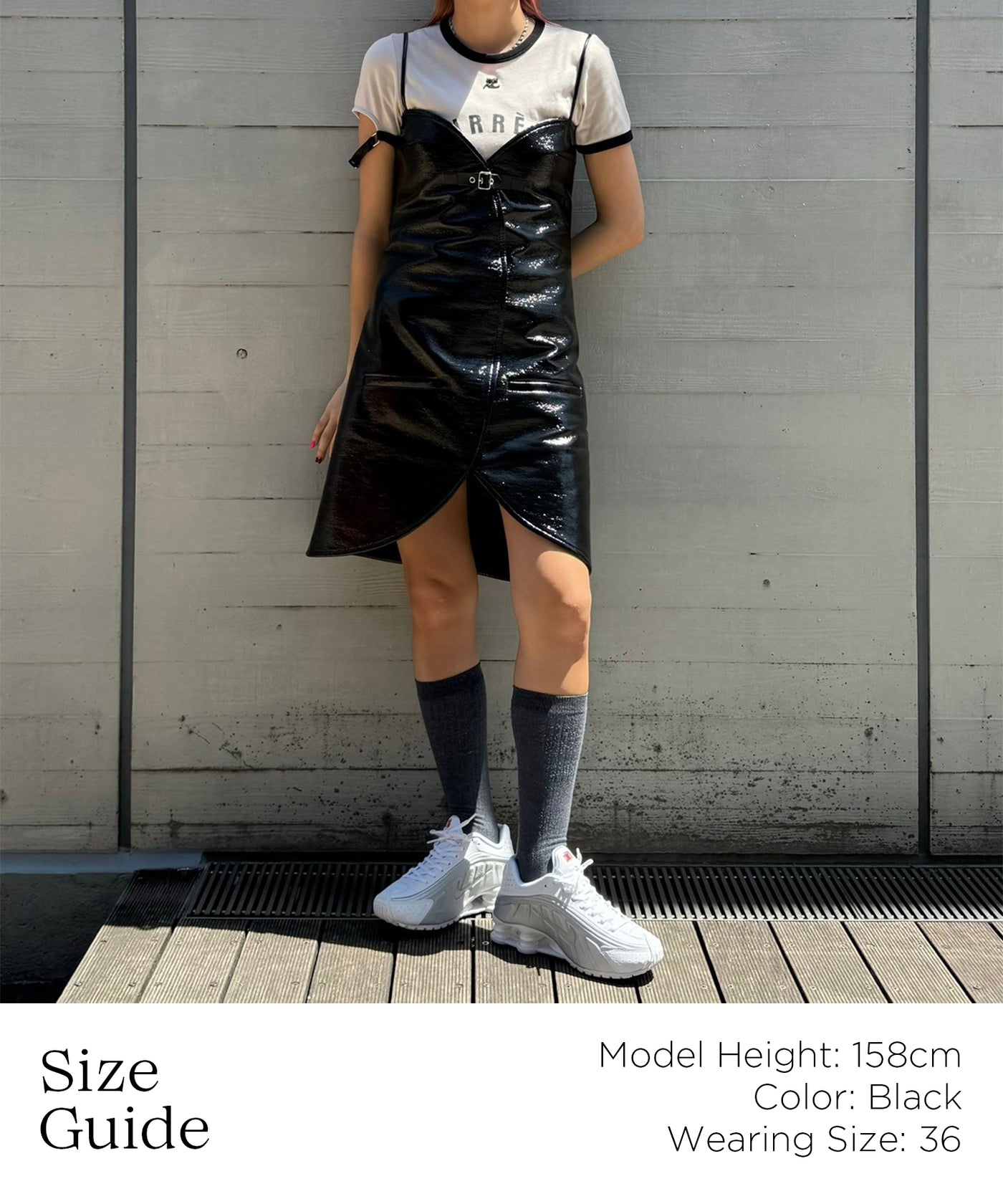 クレージュ(courrèges)｜Ellipse Vinyl Dress｜Forget-me-nots