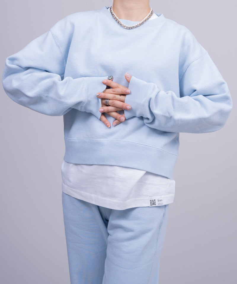 Essential Crew Neck Sweat Shirt-Forget-me-nots-Forget-me-nots Online Store
