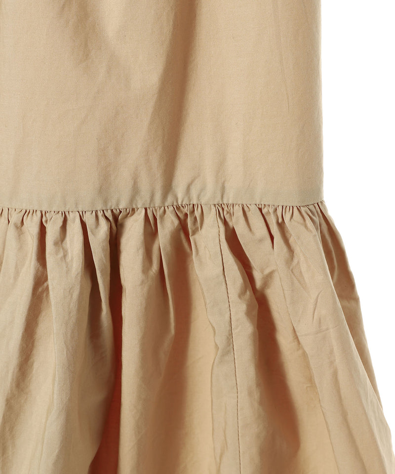 Cotton Poplin Maxi Flounce Skirt-GANNI-Forget-me-nots Online Store