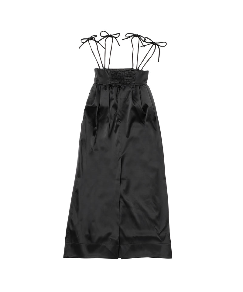 Double Satin String Long Dress-GANNI-Forget-me-nots Online Store