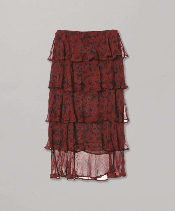 Printed Light Georgette Layer Skirt-GANNI-Forget-me-nots Online Store